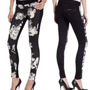 Hudson Jeans Collin Vice Versa Skinny Size 27 Black  Floral